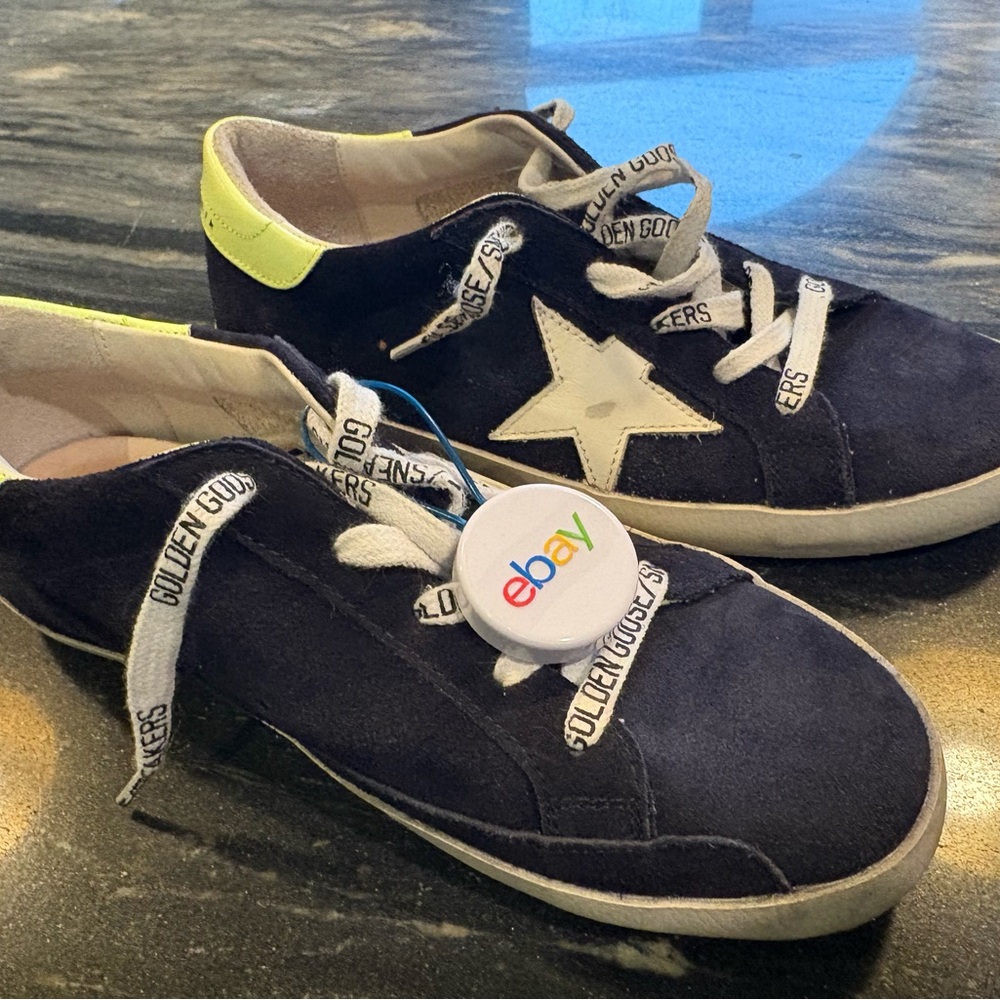 Golden Goose Kids Black and White Star Sneakers